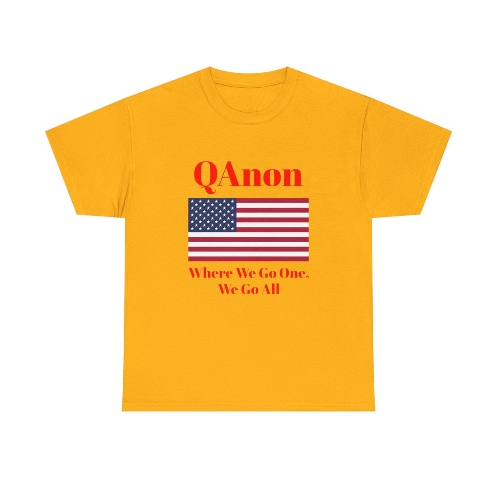 T‑Shirt — QAnon American Flag "Where We Go One, We Go All"