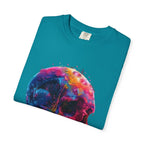 Colorful Drip Skull T-shirt | Watercolor Skull Shirt, Artistic Gothic Tee - 250 USA Celebration