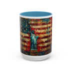 Liberty Statue American Flag Coffee Mug — Patriotic Vintage Accent Mug (11/15oz)