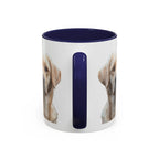 Soulful Labrador Portrait Accent Coffee Mug, Cute Dog Face Ceramic Mug - 250 USA Celebration