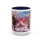 Coffee Mug, Festive Santa in Candy Wonderland, 11oz, 15oz, Tim Burton Style, Whimsical Holiday Cup, Christmas Gift, Hot Cocoa Mug - 250 USA Celebration