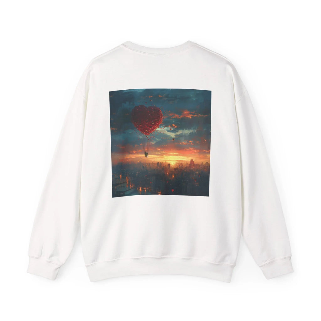 Love-themed Crewneck Sweatshirt, Valentines Day Sweatshirt, Heart Design Apparel, Valentine's Gift, Valentine's Day Women's Merchandise - 250 USA Celebration