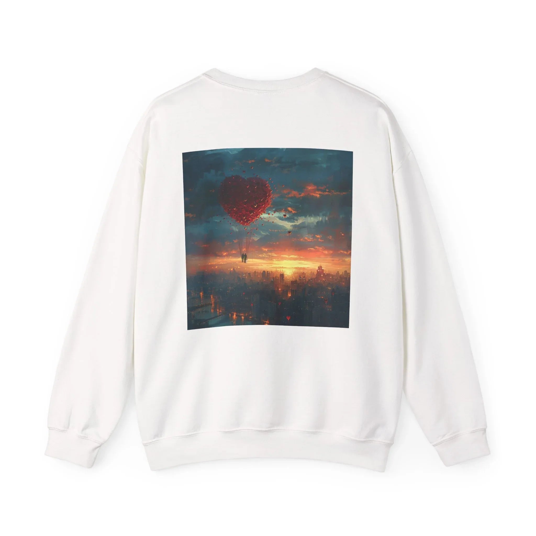 Love-themed Crewneck Sweatshirt, Valentines Day Sweatshirt, Heart Design Apparel, Valentine's Gift, Valentine's Day Women's Merchandise - 250 USA Celebration