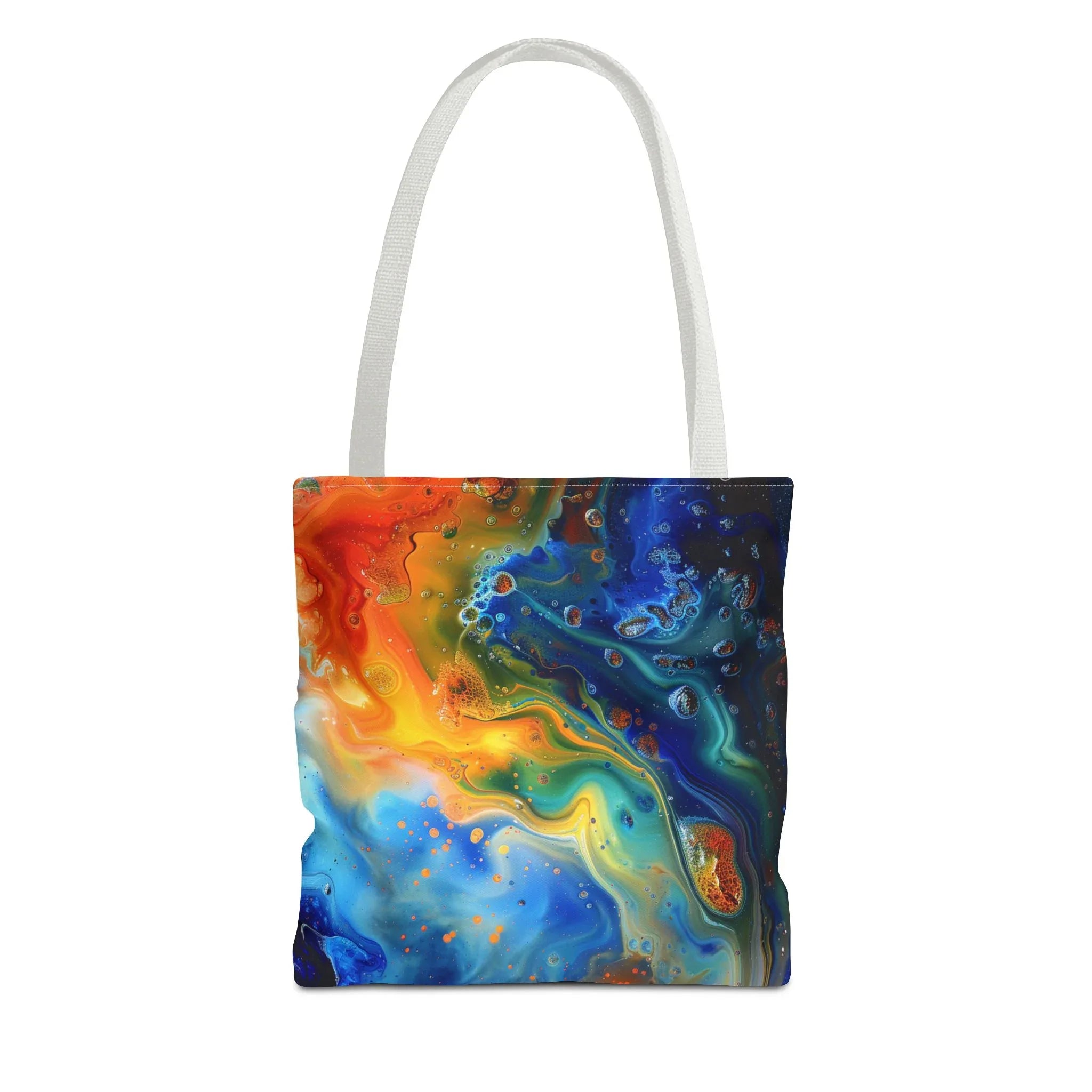 Abstract Fluid Art Tote Bag | Colorful Swirl Beach Bag - 250 USA Celebration