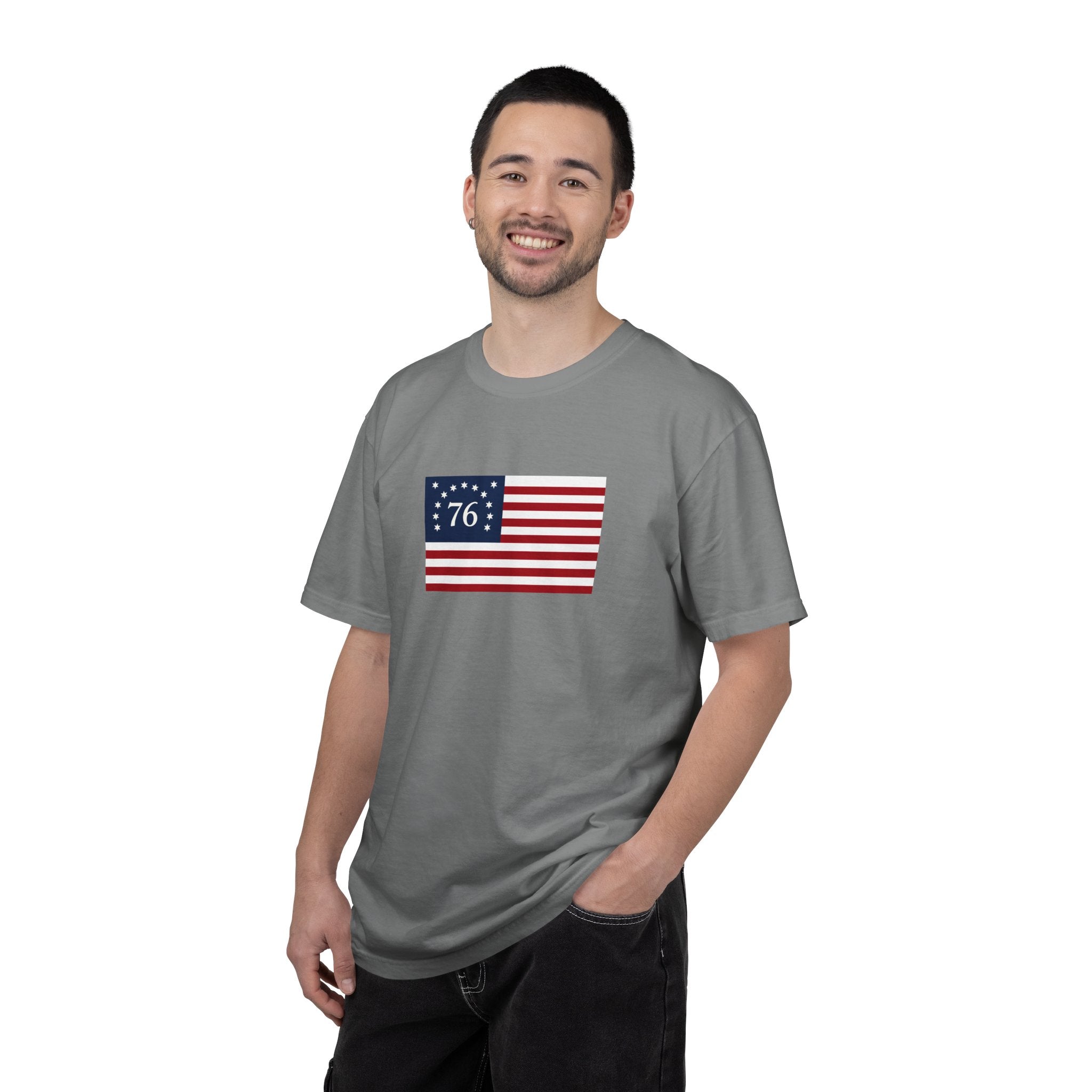 Patriot Graphic T-Shirt — Bold Red Text Tee for Patriotic Holidays