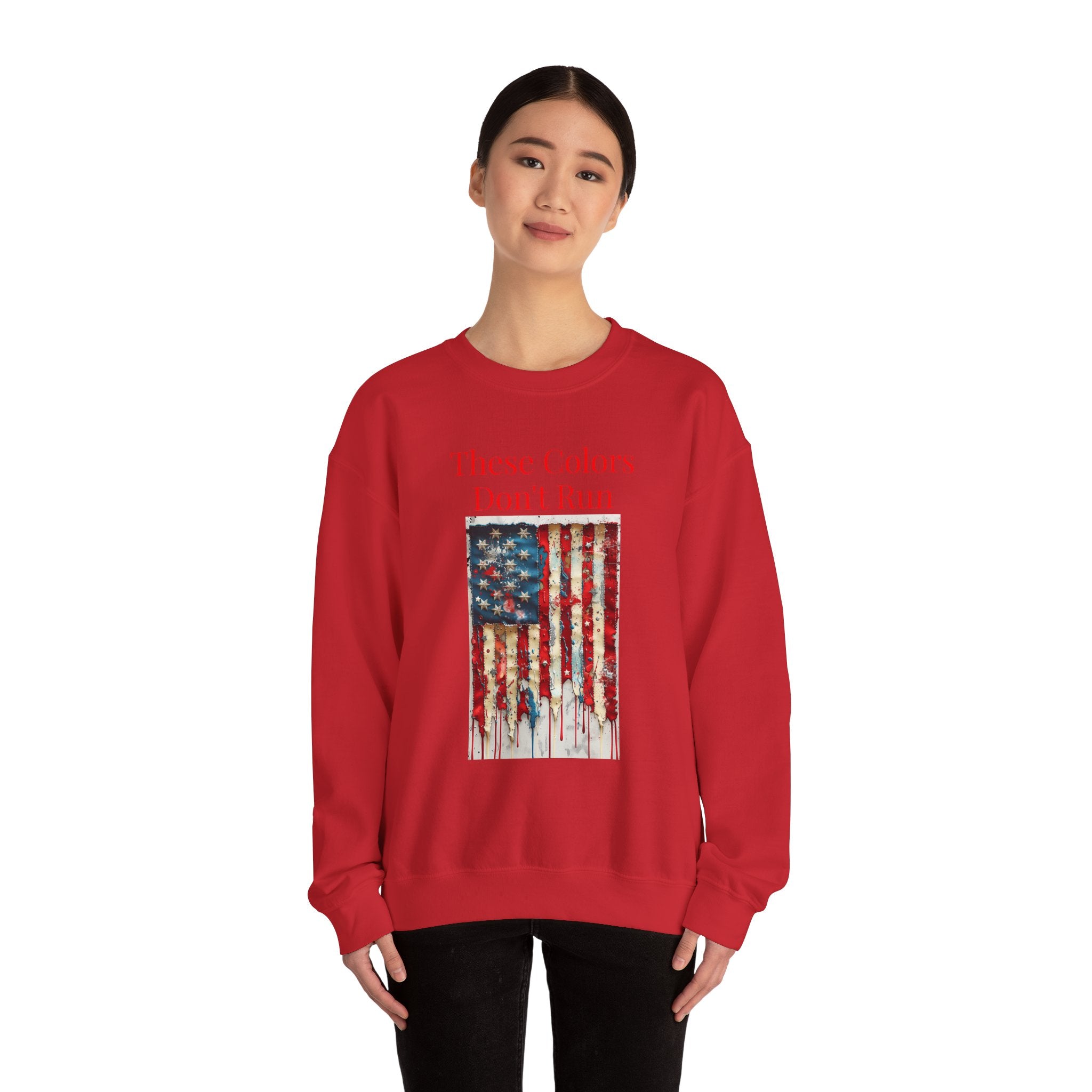 Patriotic Vintage Crewneck Sweatshirt, USA Flag Design, Unisex Sweatshirt, Cozy Apparel for Independence Day, Gift for Veterans