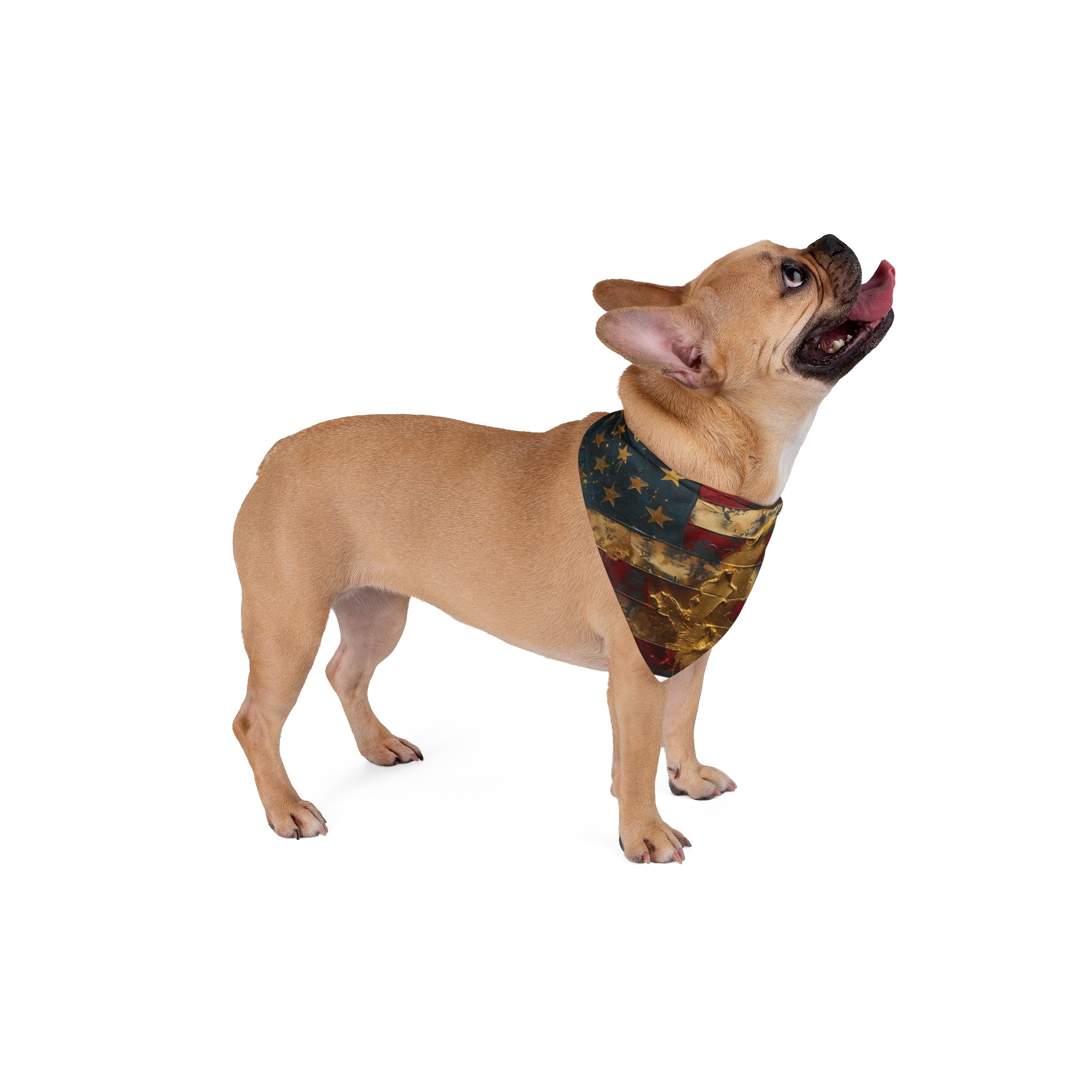 Patriotic Distressed American Flag Pet Bandana – Vintage USA Dog Bandana for 4th of July & Everyday Wear
