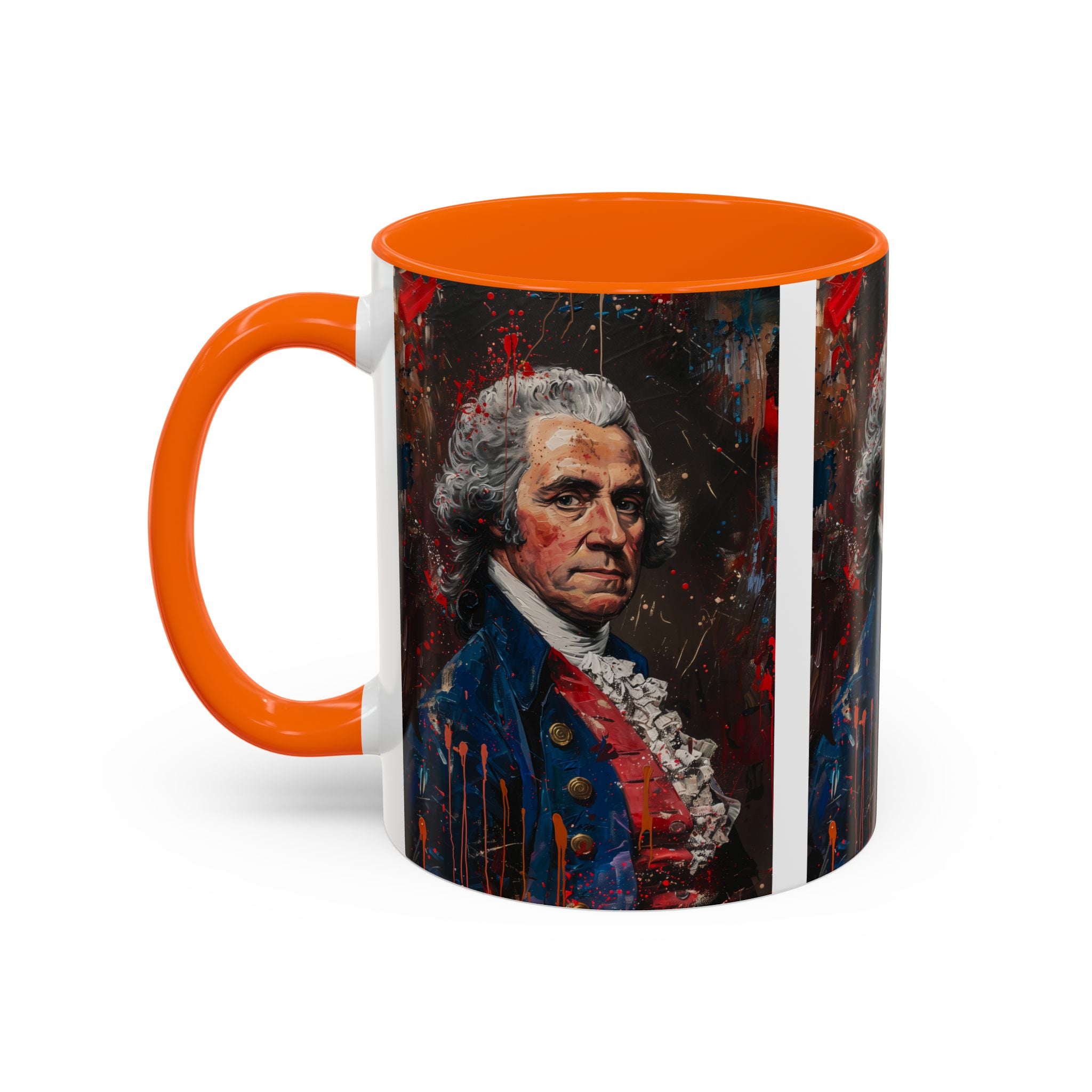 Historical Portrait Accent Mug — Patriotic Vintage-Style Coffee Cup
