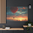 Romantic Canvas Wall Art, Love, Heart Balloon Art, Gift for Couples, Valentines Wall Decor, Valentine's Day Women's Merchandise, Valentines - 250 USA Celebration