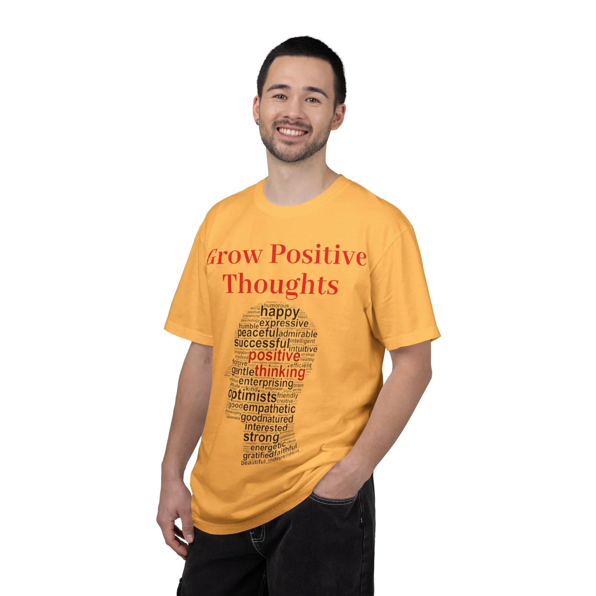 Grow Positive Thoughts T-shirt | Positive Word Cloud Mental Health Tee - 250 USA Celebration