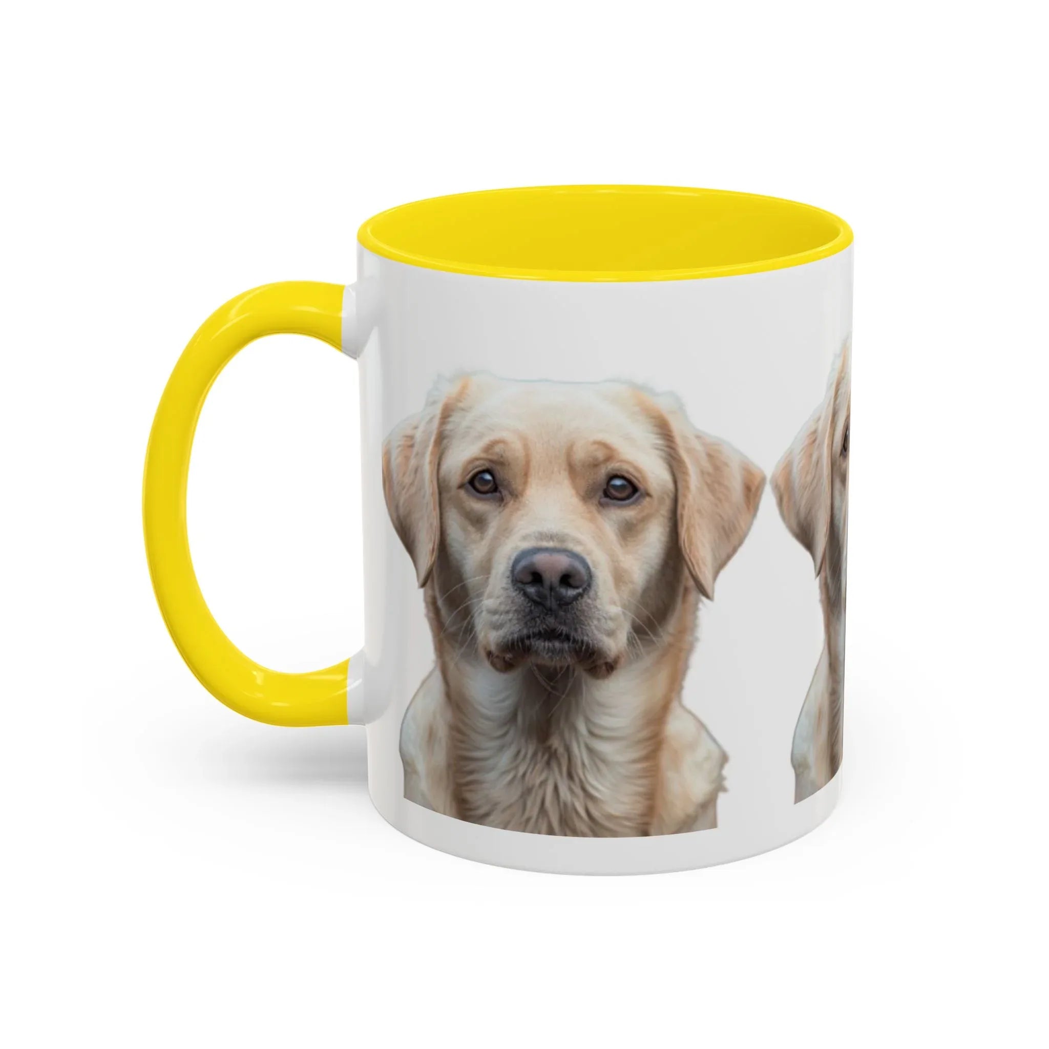 Soulful Labrador Portrait Accent Coffee Mug, Cute Dog Face Ceramic Mug - 250 USA Celebration