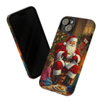 Santa Claus Storytime Tough Phone Case | Christmas holiday scene, kids and cookies - 250 USA Celebration