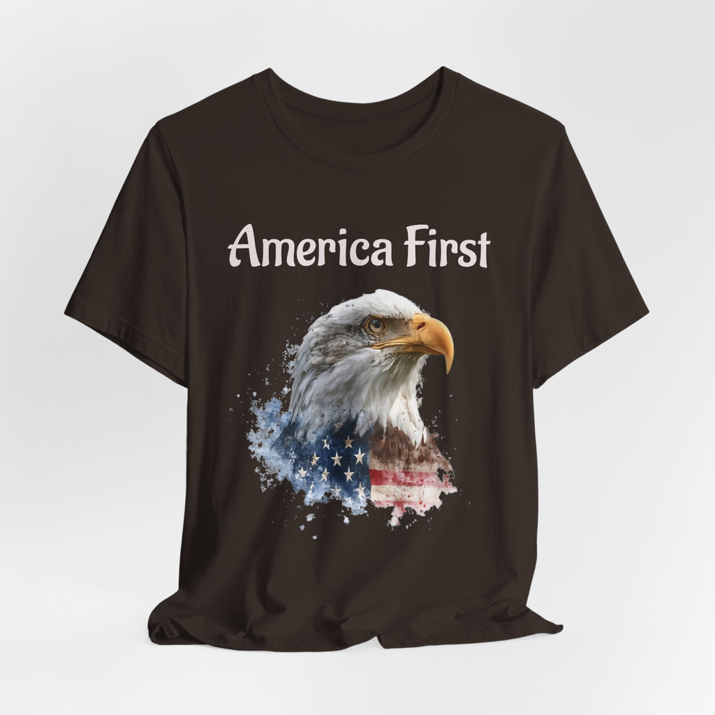 America First Eagle T-Shirt – Patriotic Bald Eagle Tee