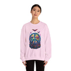 Psychedelic Mushroom Peace Sign Crewneck Sweatshirt | 60s Hippie Tie-Dye - 250 USA Celebration