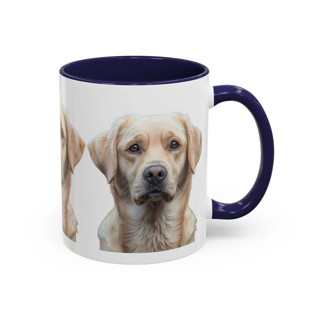 Soulful Labrador Portrait Accent Coffee Mug, Cute Dog Face Ceramic Mug - 250 USA Celebration