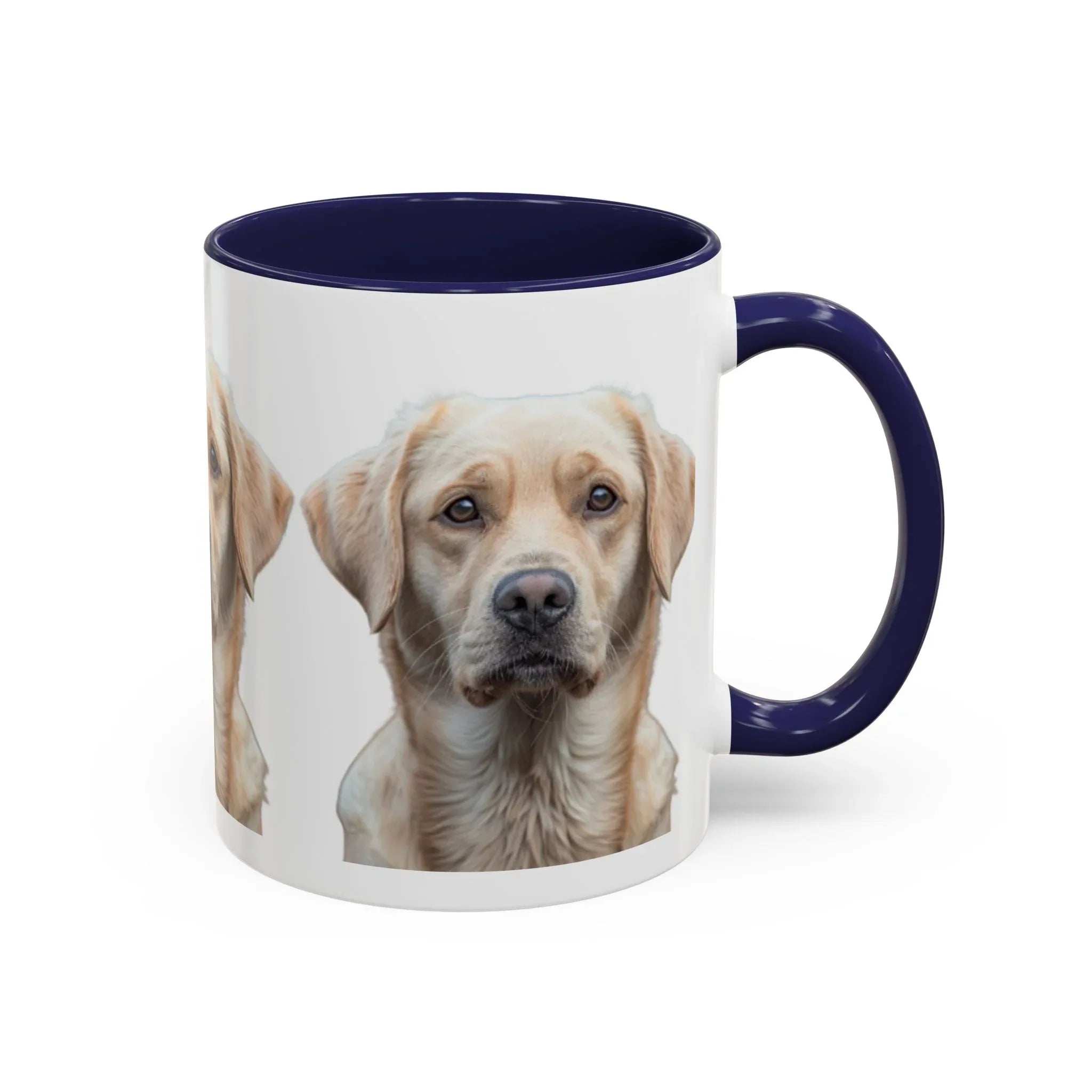Soulful Labrador Portrait Accent Coffee Mug, Cute Dog Face Ceramic Mug - 250 USA Celebration