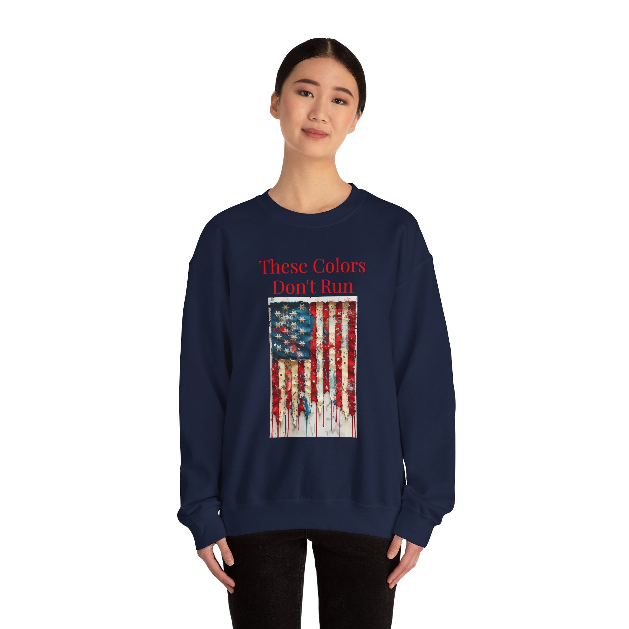 Patriotic Vintage Crewneck Sweatshirt, USA Flag Design, Unisex Sweatshirt, Cozy Apparel for Independence Day, Gift for Veterans