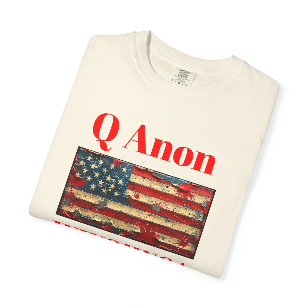 Q Anon WWG1WGA T-Shirt | American Flag Graphic Tee - 250 USA Celebration