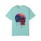 Colorful Drip Skull T-shirt | Watercolor Skull Shirt, Artistic Gothic Tee - 250 USA Celebration