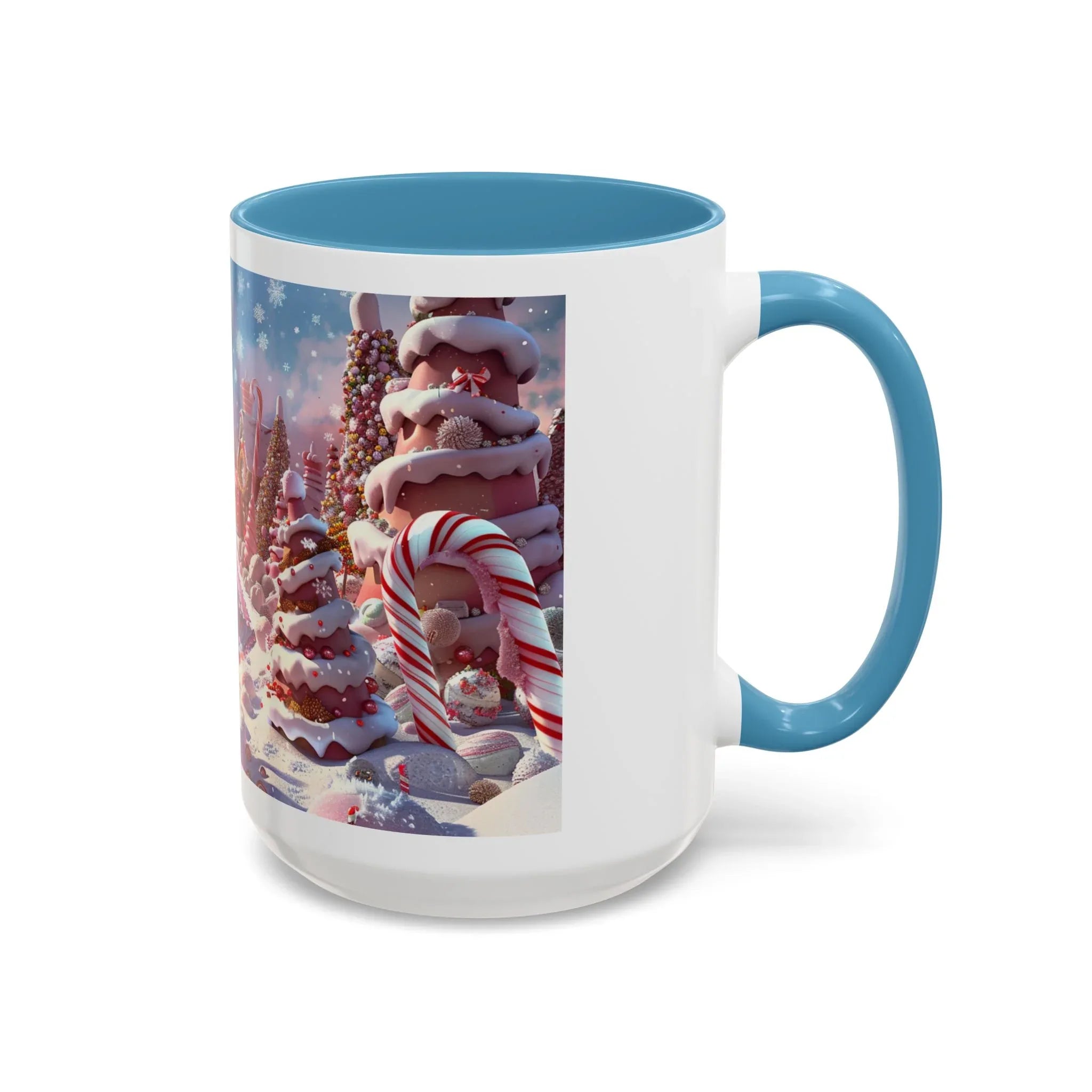 Coffee Mug, Festive Santa in Candy Wonderland, 11oz, 15oz, Tim Burton Style, Whimsical Holiday Cup, Christmas Gift, Hot Cocoa Mug - 250 USA Celebration