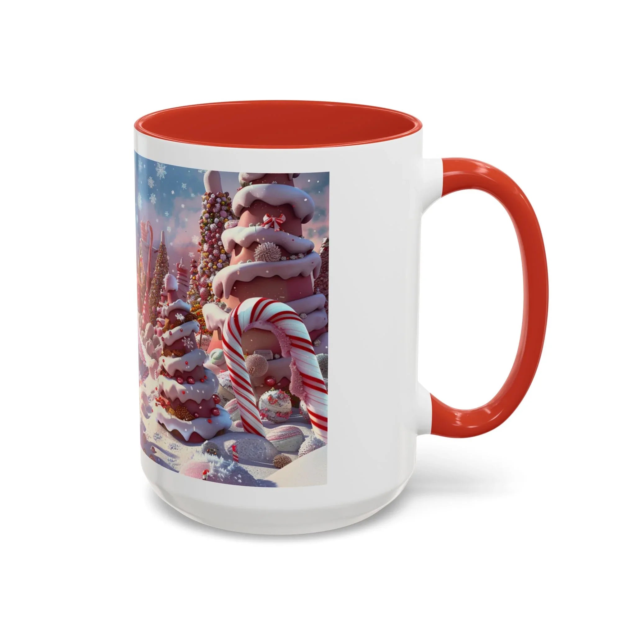 Coffee Mug, Festive Santa in Candy Wonderland, 11oz, 15oz, Tim Burton Style, Whimsical Holiday Cup, Christmas Gift, Hot Cocoa Mug - 250 USA Celebration