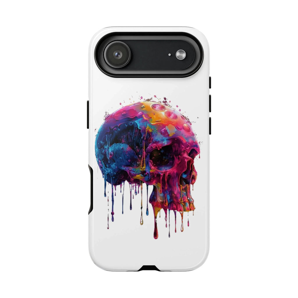 Colorful Drip Skull Phone Case | Hard Plastic Protective Case - 250 USA Celebration