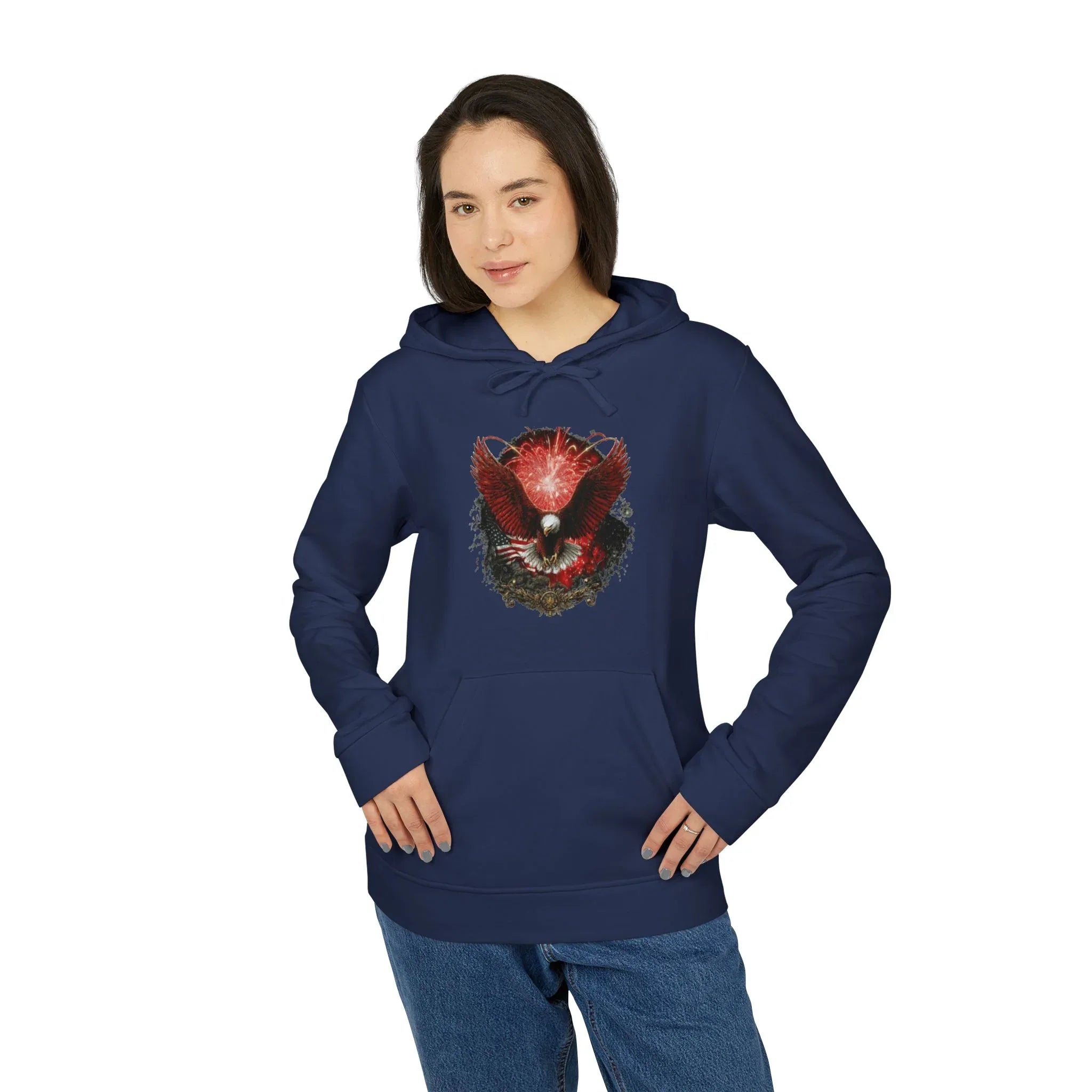 Red Fox Watercolor Mask hoodie | Hoodie - 250 USA Celebration