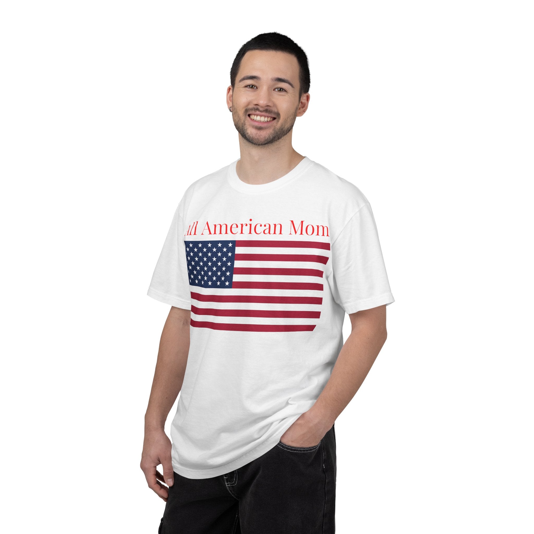 All American Mom T-Shirt — Patriotic USA Flag Tee for Moms (Mother's Day, 4th of July)