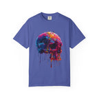 Colorful Drip Skull T-shirt | Watercolor Skull Shirt, Artistic Gothic Tee - 250 USA Celebration