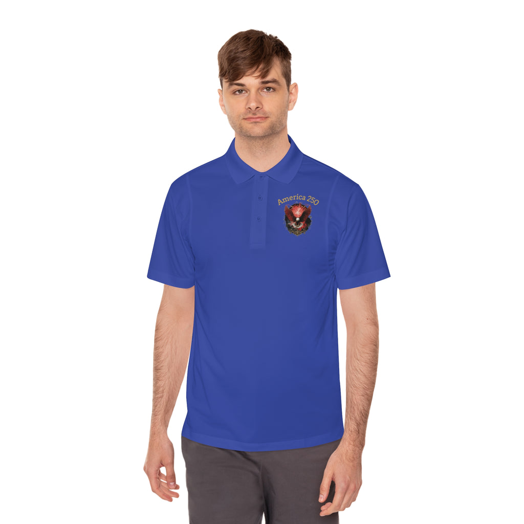 The "America 250" Commemorative Sport Polo – 1776–2026 Edition - America 250 Eagle Polo Shirt — Patriotic Men's Sport Polo