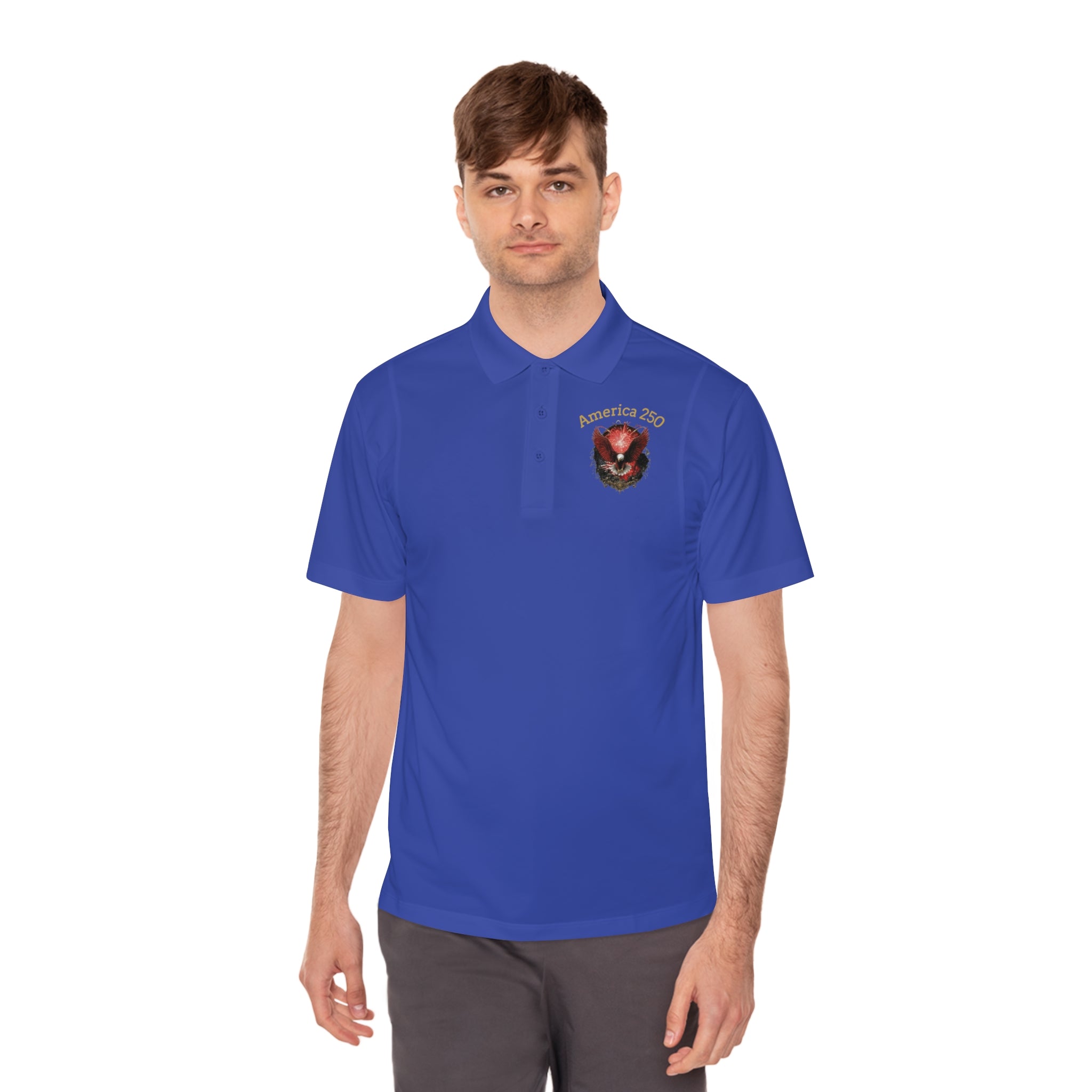 The "America 250" Commemorative Sport Polo – 1776–2026 Edition - America 250 Eagle Polo Shirt — Patriotic Men's Sport Polo
