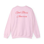 God Bless America Eagle Artwork crewneck sweatshirt | Patriotic eagle collage - 250 USA Celebration