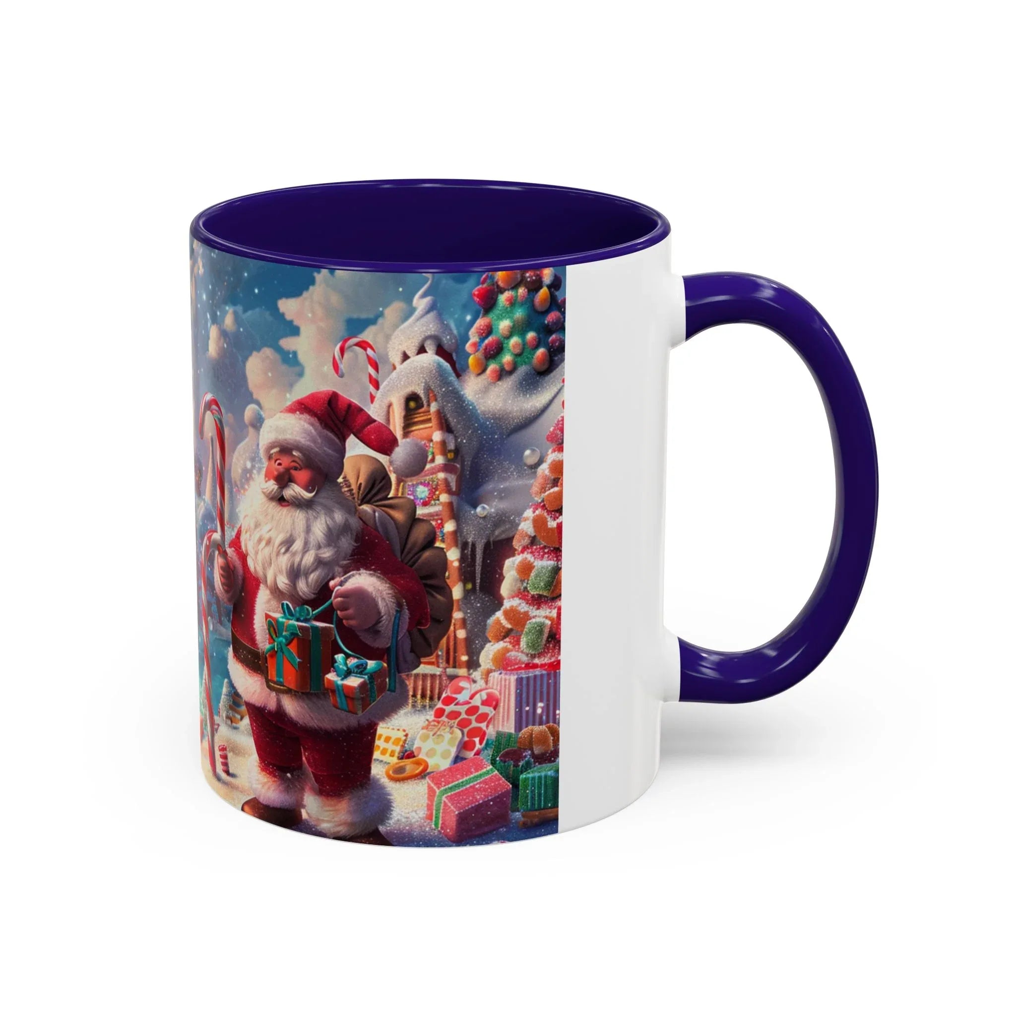 Festive Santa in Candy Wonderland mug | Holiday Christmas ceramic mug - 250 USA Celebration