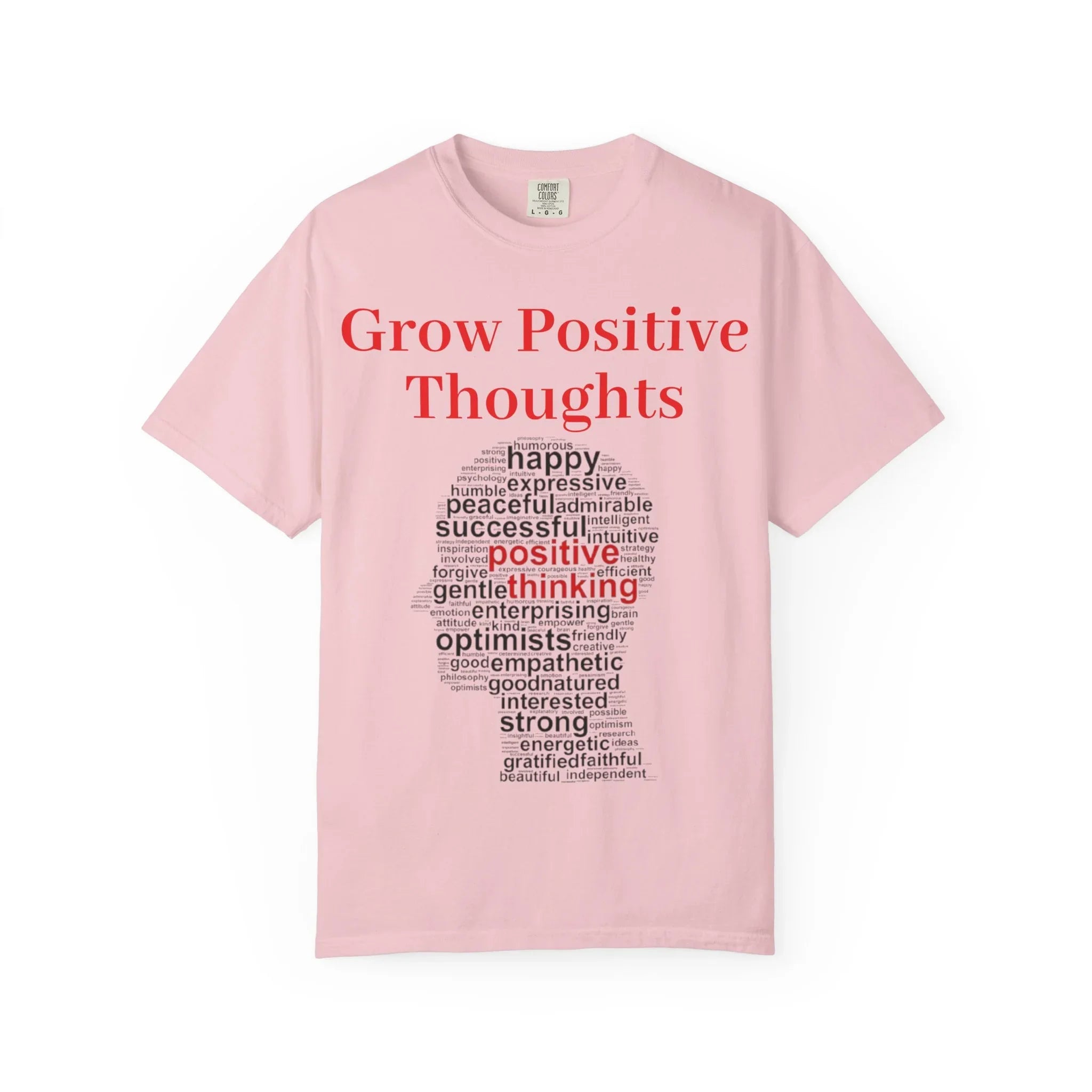 Grow Positive Thoughts T-shirt | Positive Word Cloud Mental Health Tee - 250 USA Celebration