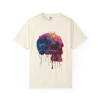 Colorful Drip Skull T-shirt | Watercolor Skull Shirt, Artistic Gothic Tee - 250 USA Celebration