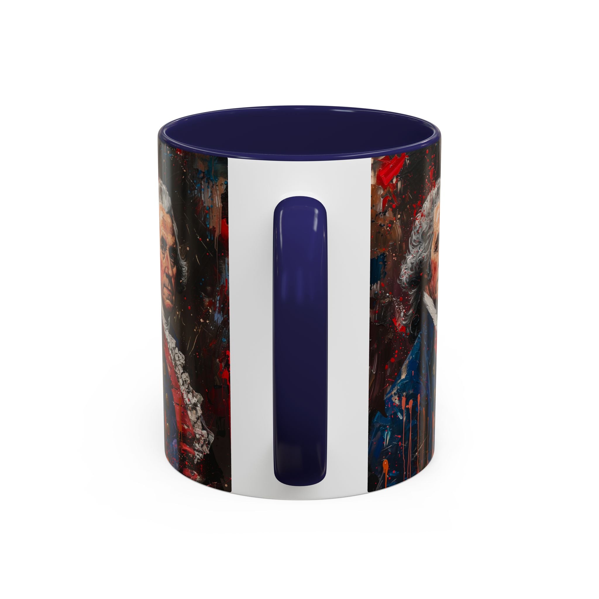 Historical Portrait Accent Mug — Patriotic Vintage-Style Coffee Cup