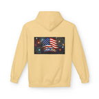 USA 250 Patriotic Hoodie with American Flag & Fireworks