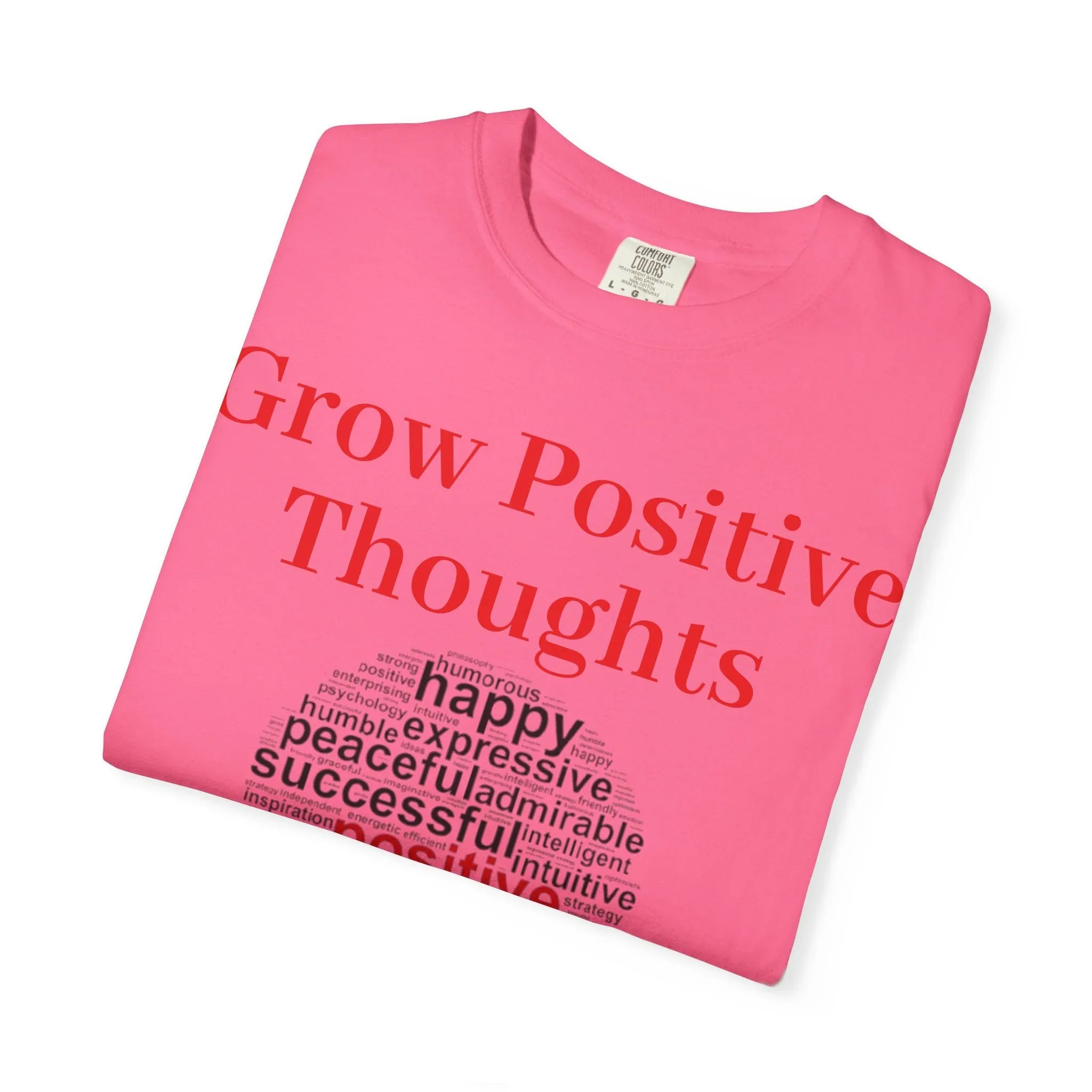 Grow Positive Thoughts T-shirt | Positive Word Cloud Mental Health Tee - 250 USA Celebration