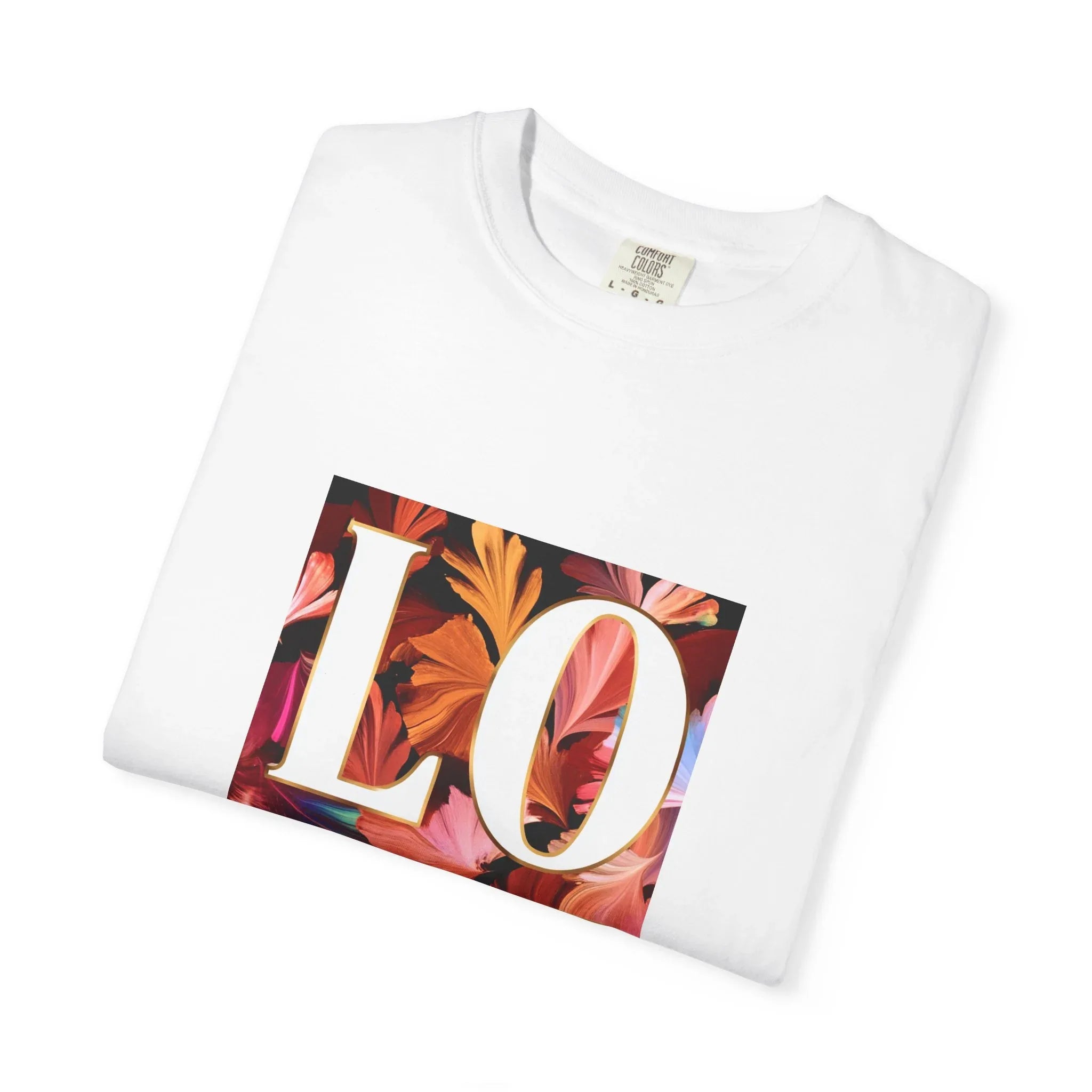 LOVE Floral Block T-Shirt | Tropical Flowers Typography - 250 USA Celebration