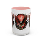 Red Eagle Emblem Accent Coffee Mug | Patriotic Eagle Design - 250 USA Celebration