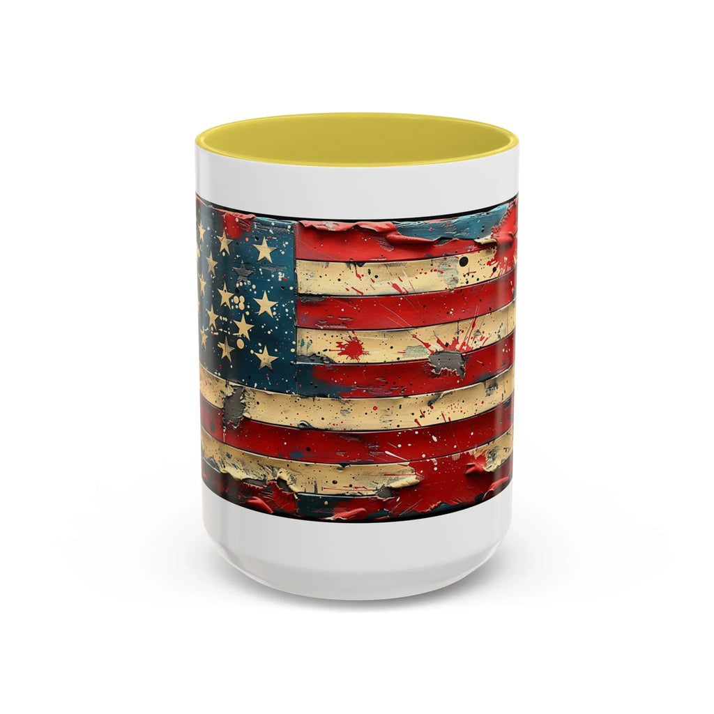 Colorful Mugs (11oz, 15oz), American Flag, Patriotic Flag coffee cup - 250 USA Celebration