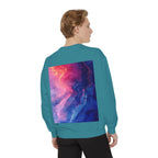 Hyper Bloom Fracture: Psychedelic tee with shattering florals in electric turquoise & magenta flares. Unisex trippy festival flair! - 250 USA Celebration