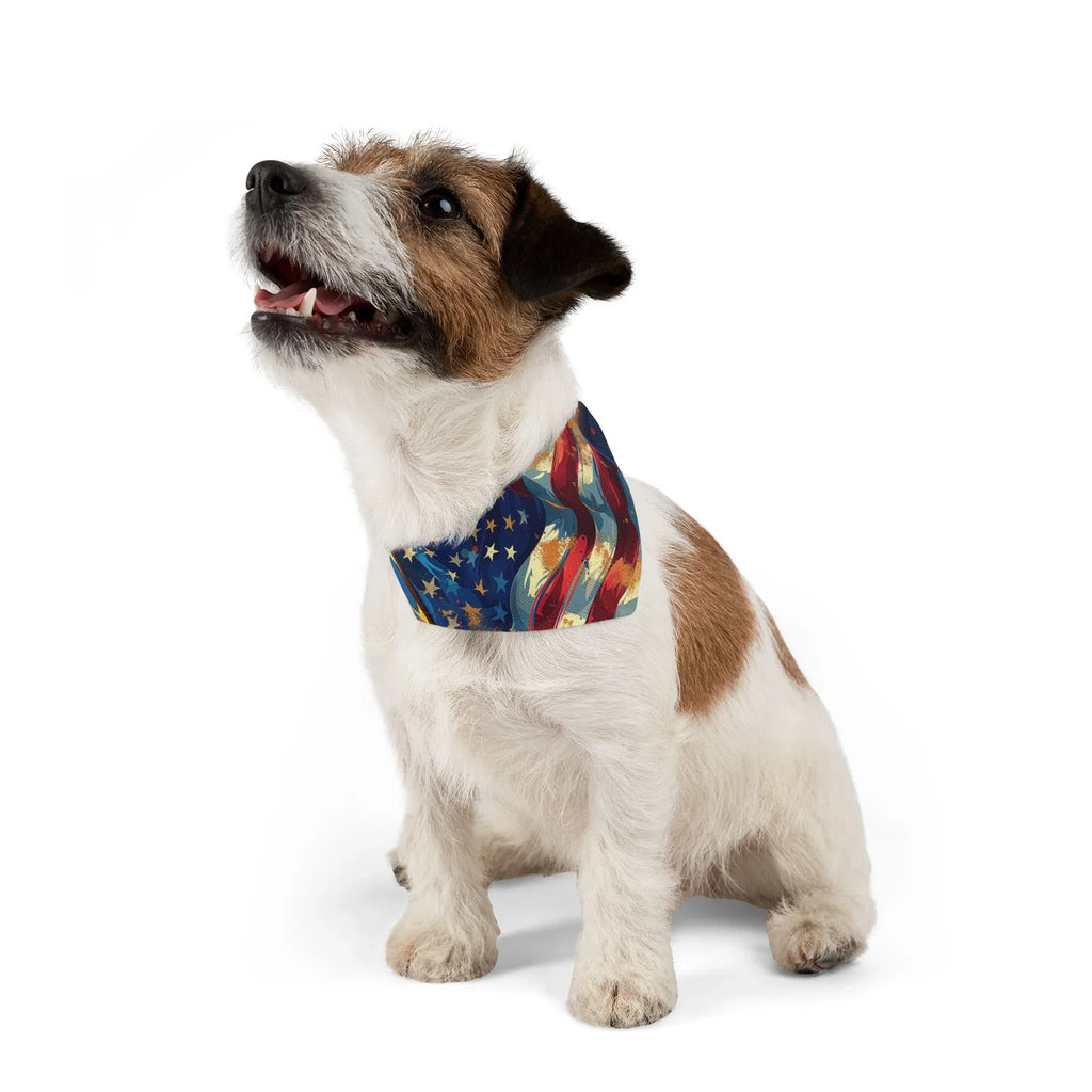 American Flag Watercolor Pet Bandana Collar | Patriotic Dog Bandana - 250 USA Celebration