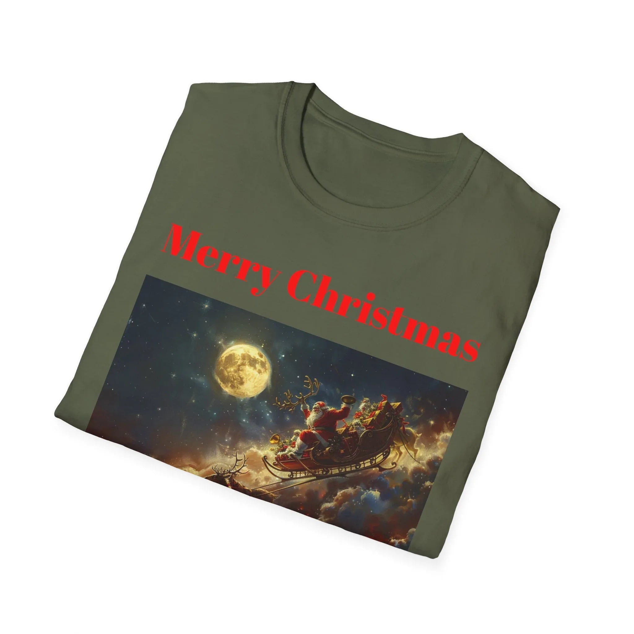 Christmas Graphic Tee, Unisex Softstyle T-Shirt, Holiday Outfit, Gift for Him/Her, Merry Christmas Shirt, Festive Wear - 250 USA Celebration