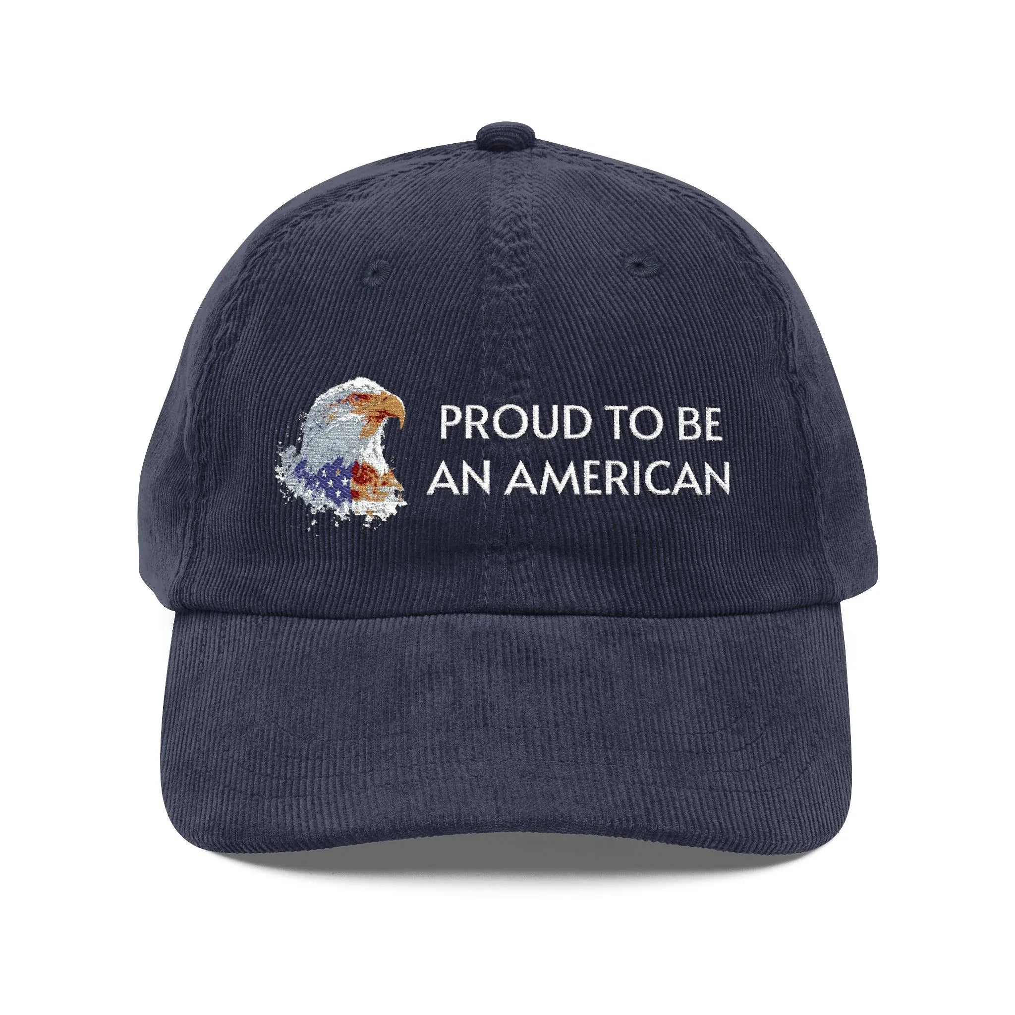 Proud To Be An American embroidered cap | Corduroy Dad Hat - 250 USA Celebration
