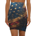 Patriotic Stars & Stripes Pencil Skirt — American Flag Glam