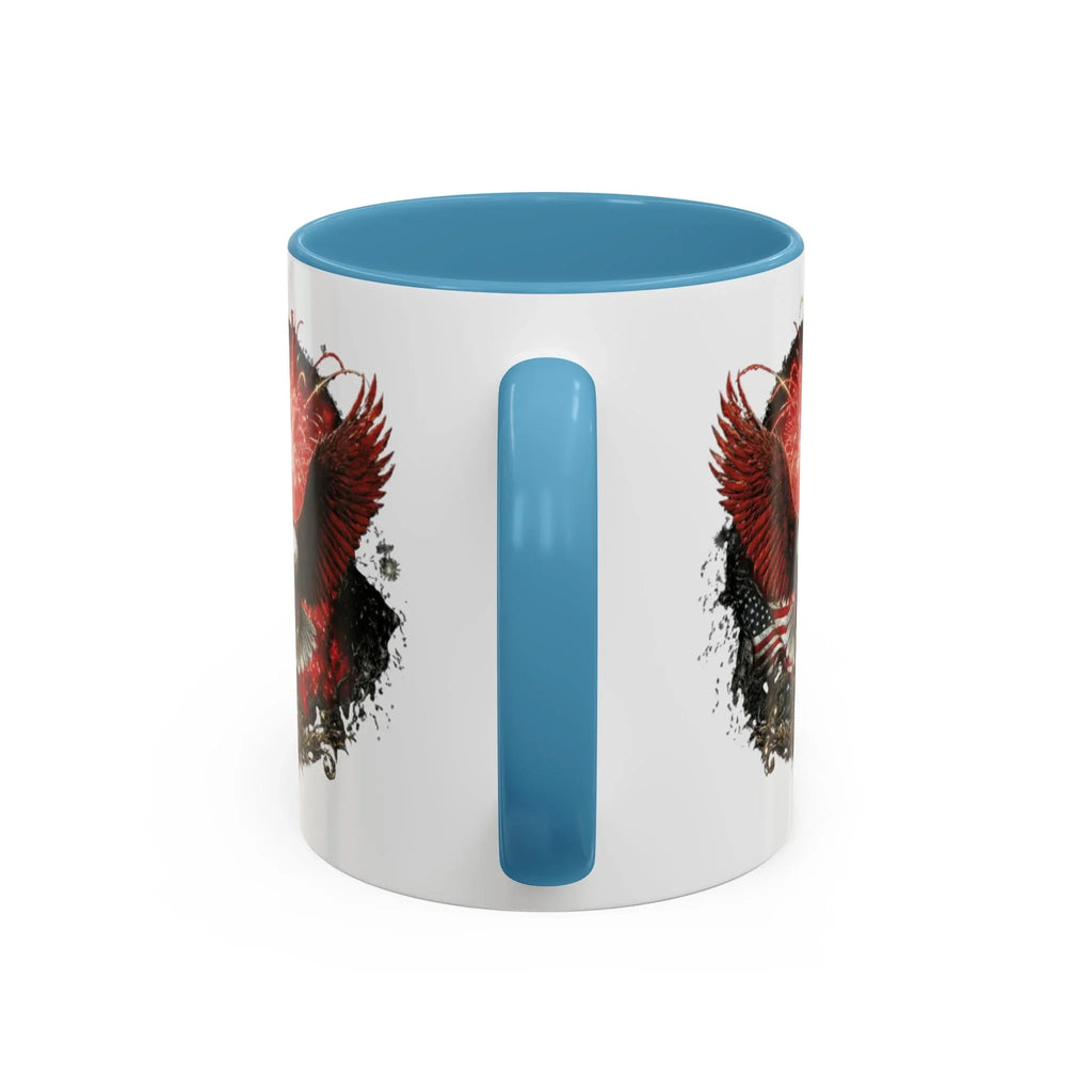 Red Eagle Emblem Accent Coffee Mug | Patriotic Eagle Design - 250 USA Celebration