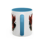 Red Eagle Emblem Accent Coffee Mug | Patriotic Eagle Design - 250 USA Celebration