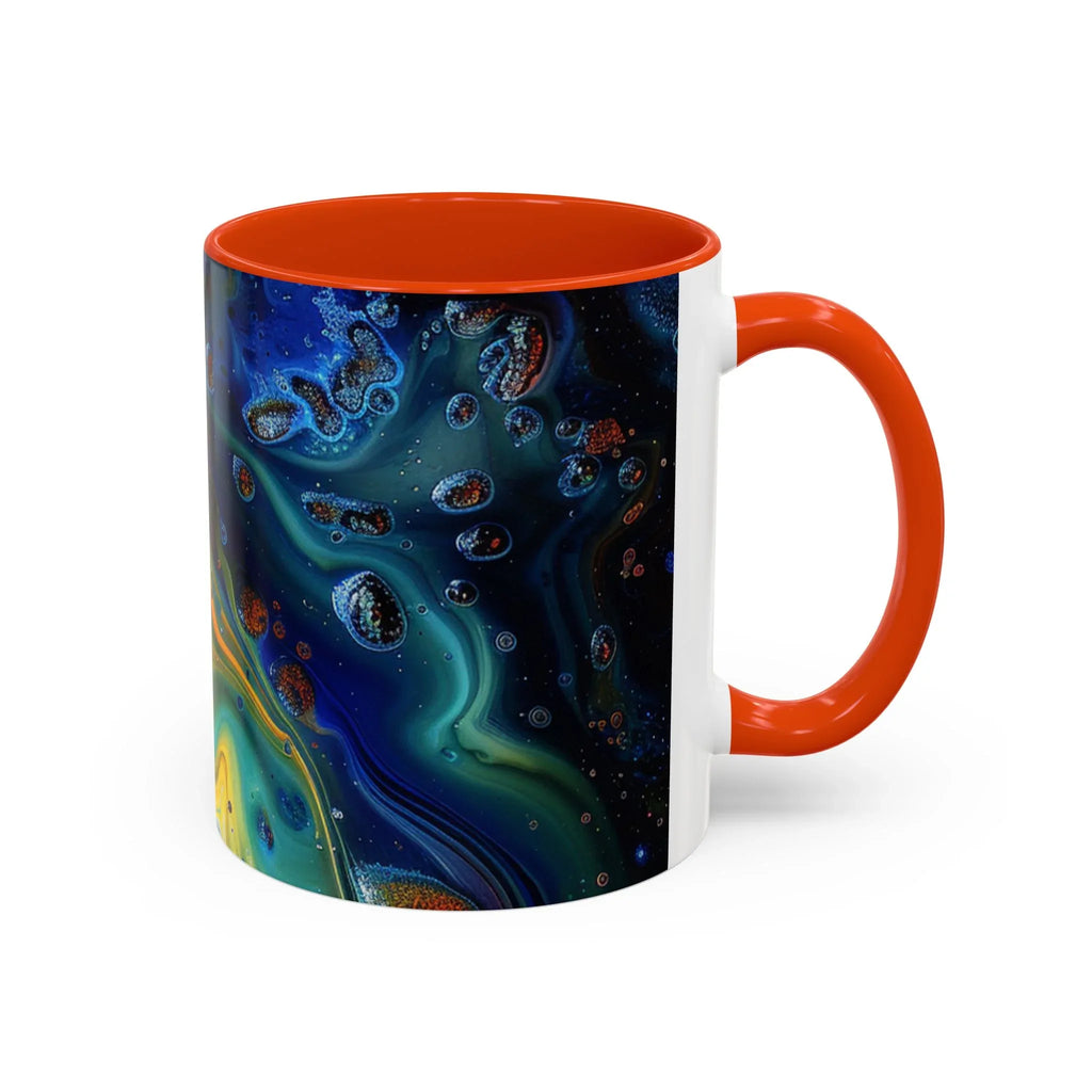 Colorful Mugs (11oz, 15oz) Intense abstract oil splat- coffee cup - 250 USA Celebration