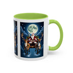 Santa Sleigh with Reindeer Coffee Mug | Christmas Moon Accent Mug - 250 USA Celebration